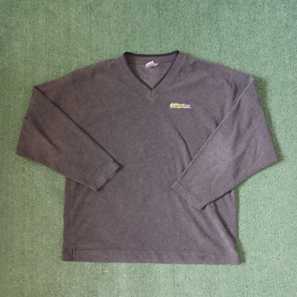 VINTAGE Timeout Michigan Tech V Neck Sweater Size Large